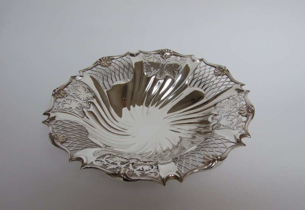 A wonderful Edwardian silver fruit bowl.