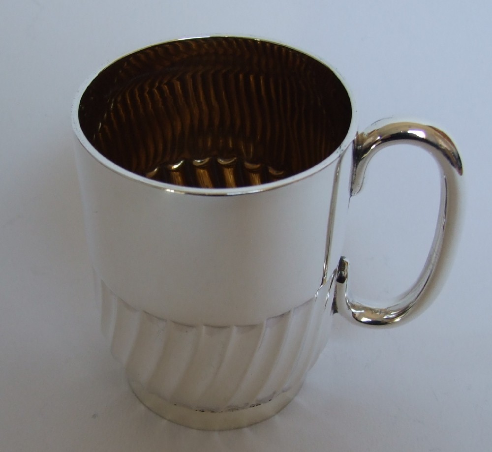 A superior Edwardian silver Christening mug.
