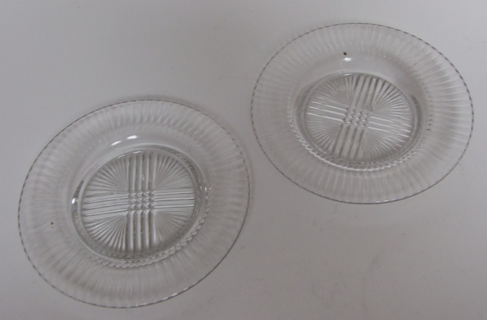 A gorgeous pair of Regency cut glass saucers.