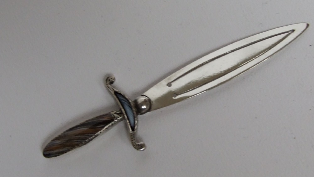 A charming Victorian silver 'sword' bookmark.