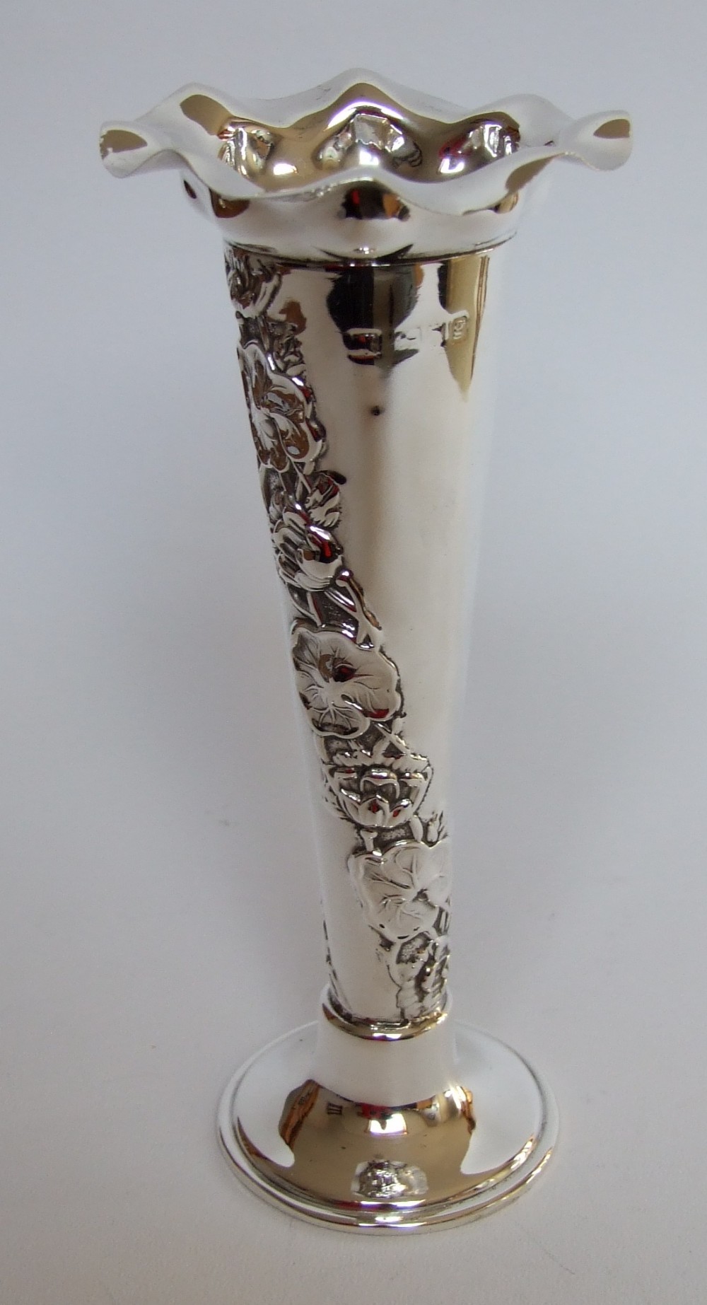 A fabulous Sampson Morden Edwardian silver stem vase.