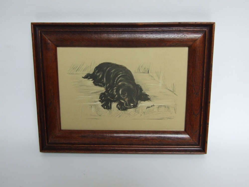 A charming vintage Lucy Dawson print of a Spaniel.