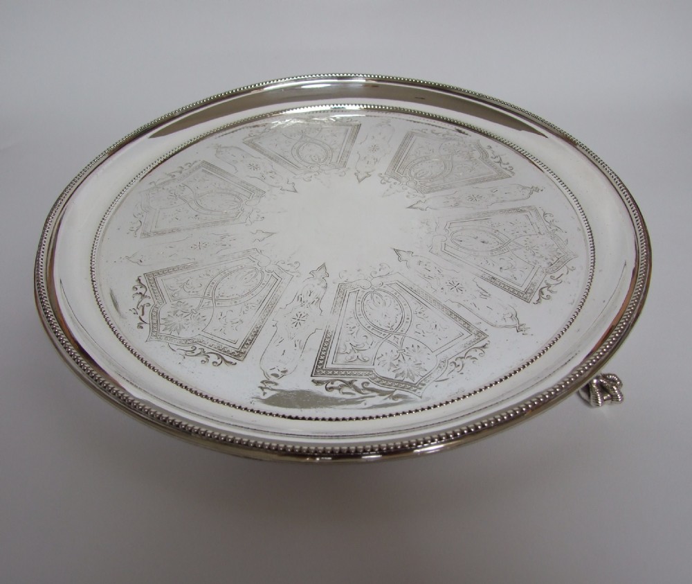 A large Victorian silver plated salver.
