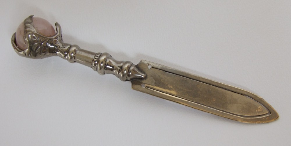 A rare Victorian brass & agate bookmark.