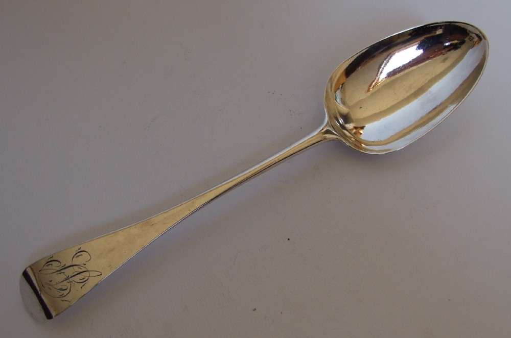 A fine early George III silver serving spoon.