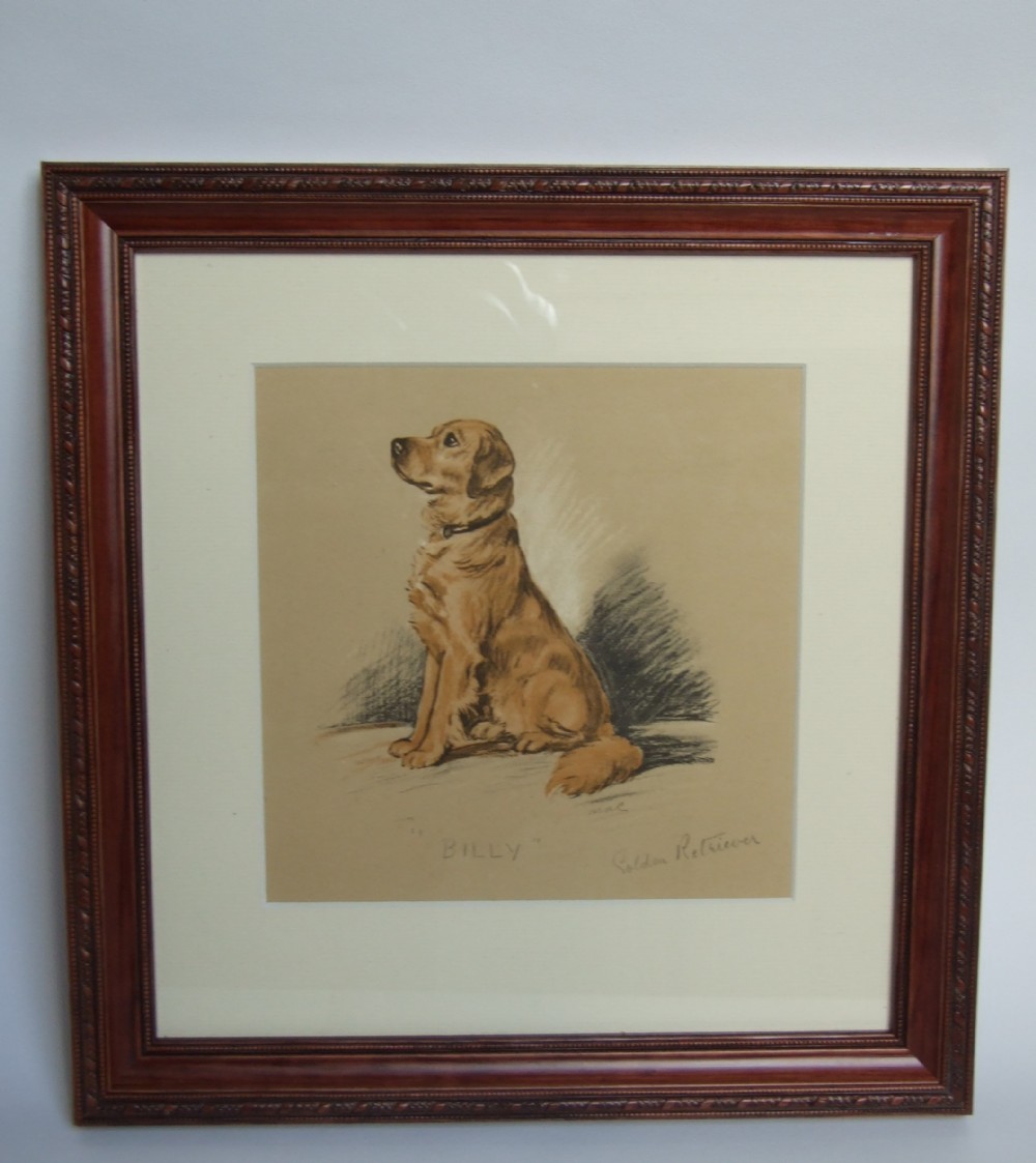 A gorgeous vintage Golden Retriever print by Lucy Dawson