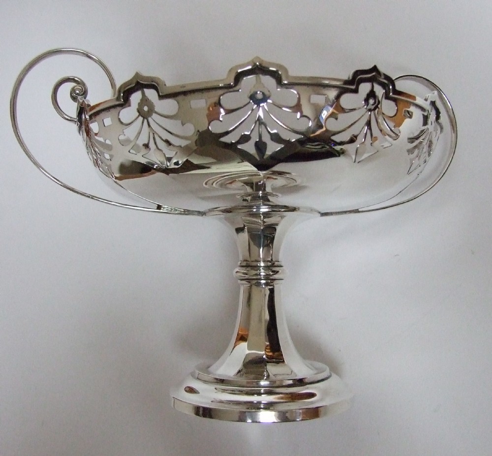 A gorgeous Art Nouveau silver pedestal bowl.