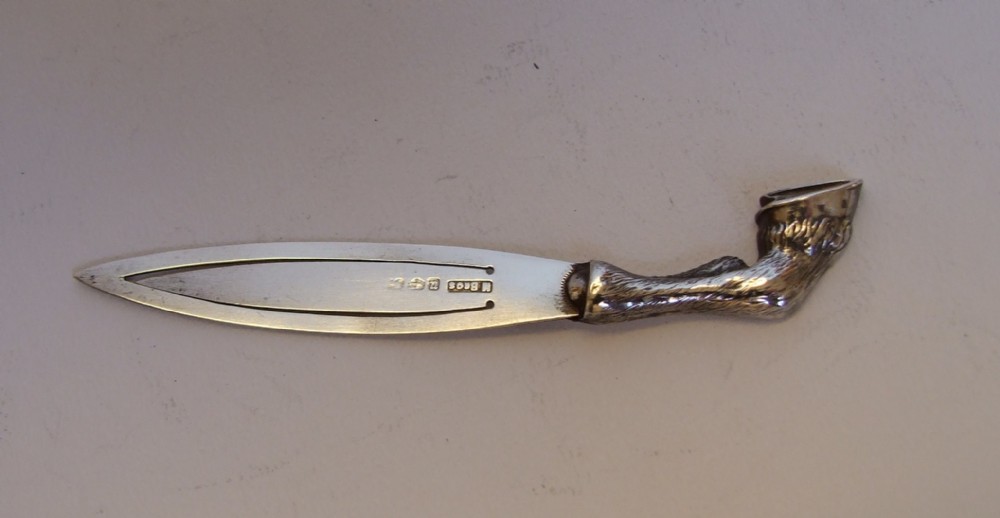 An extremely rare Victorian silver 'hoof' bookmark.