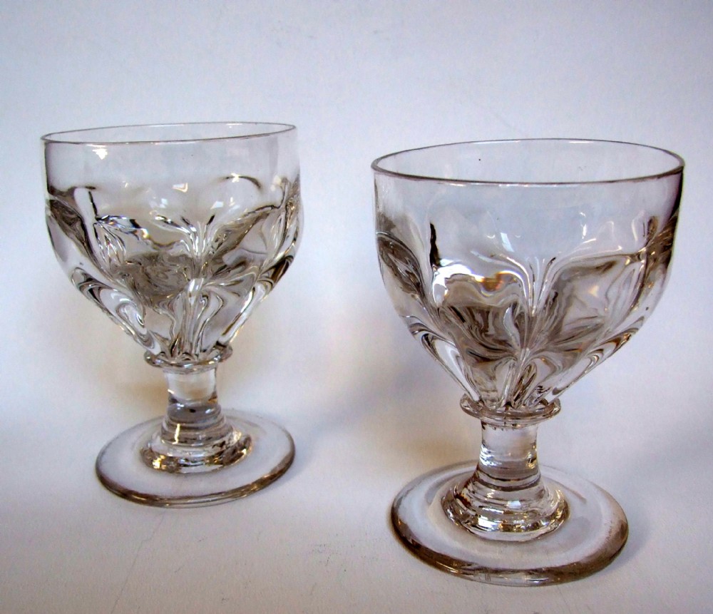 A splendid pair of heavy wrythen early Victorian goblets.