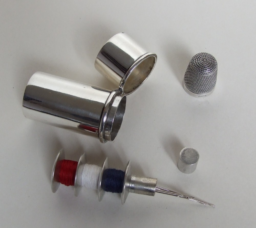 A rare silver sewing kit.