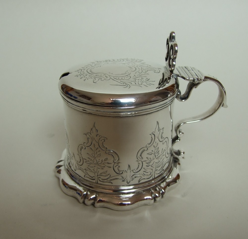 A rare  early Victorian silver drum mustard pot by the Fox Brothers.