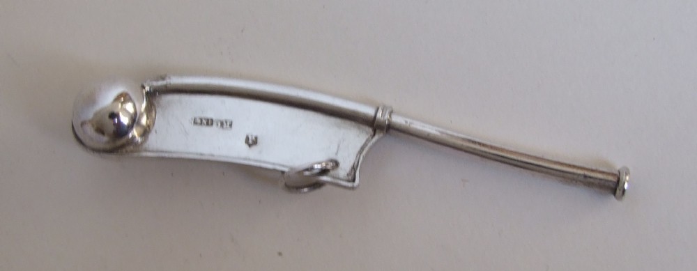 A rare mid 19th Century Russian silver Bosun's whistle.