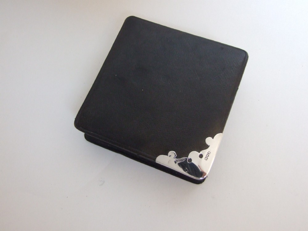A Victorian silver mounted cufflinks box.