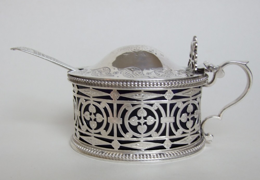 A fabulous large Victorian pierced mustard and original spoon.