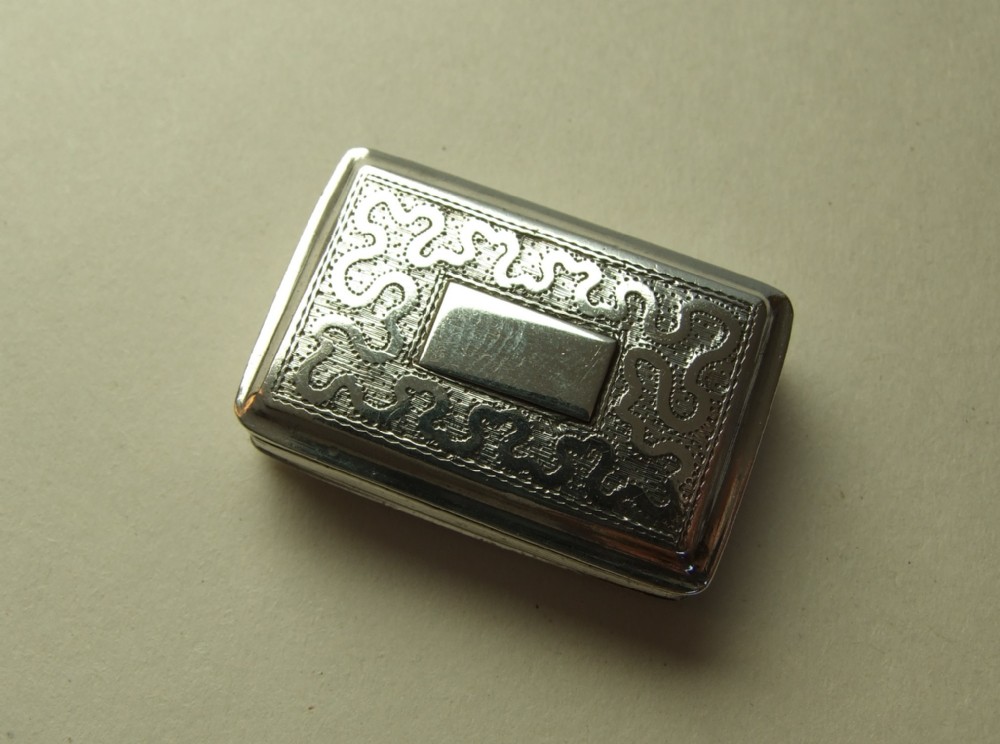 A superb Georgian silver 'seaweed' design vinaigrette.