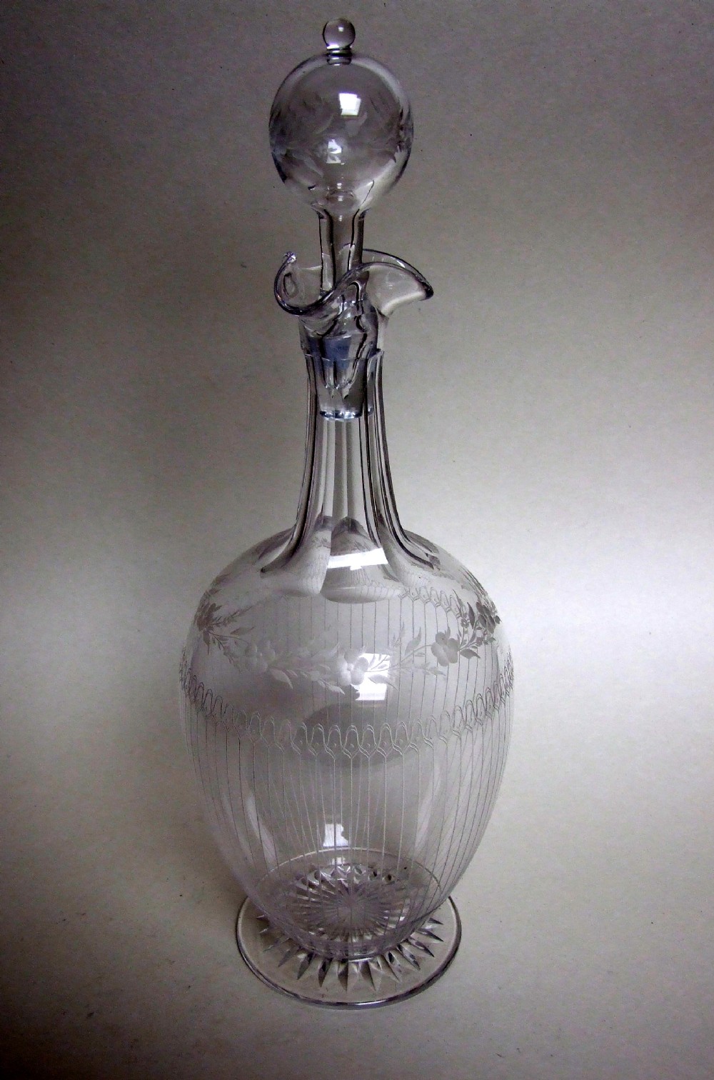 A gorgeous Victorian etched decanter.
