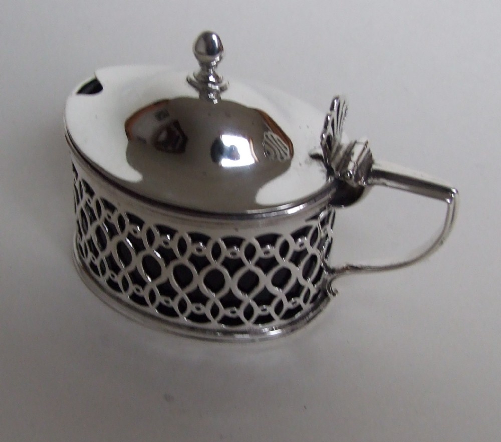 A wonderful Victorian silver & amethyst mustard pot.