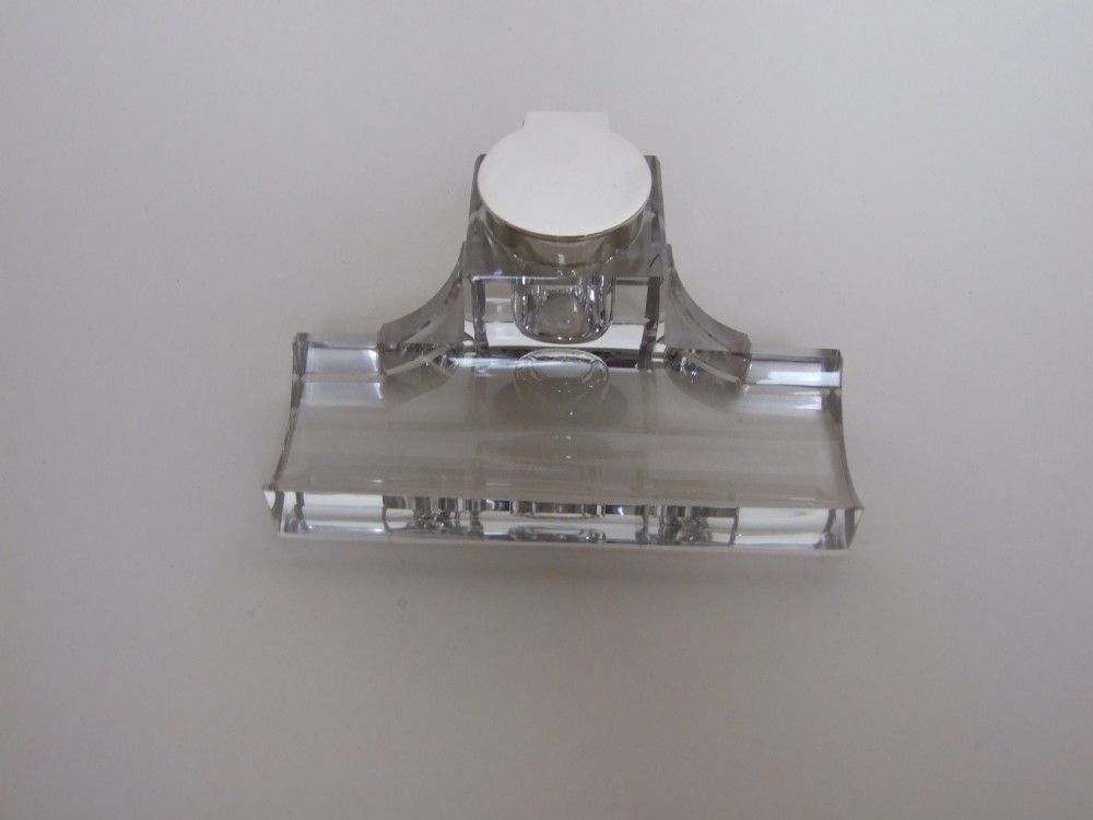 A superb Art Deco silver mounted ink stand.