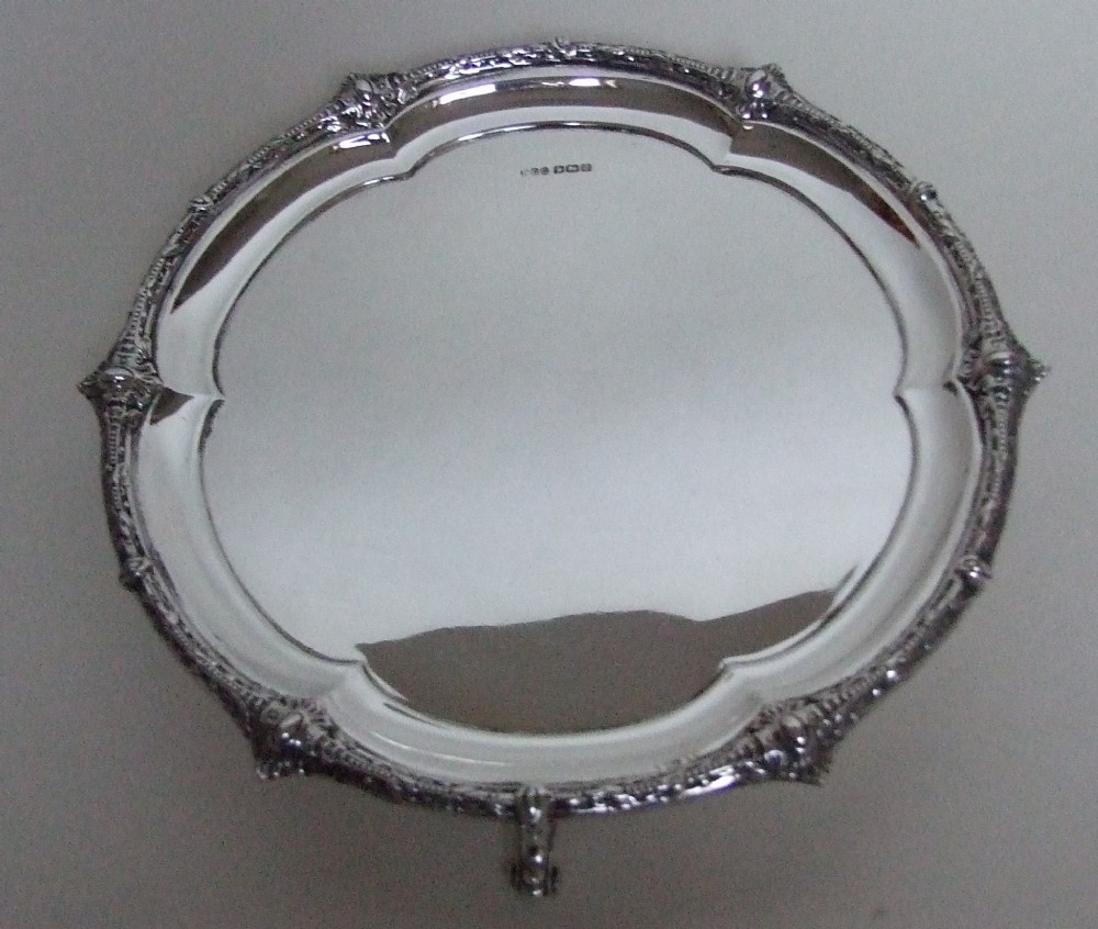 A superb George V small silver salver.