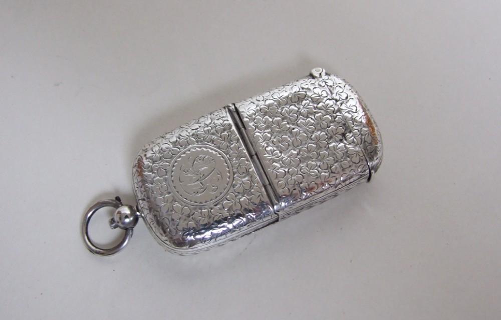 A Victorian Chester silver sovereign/vesta combi.