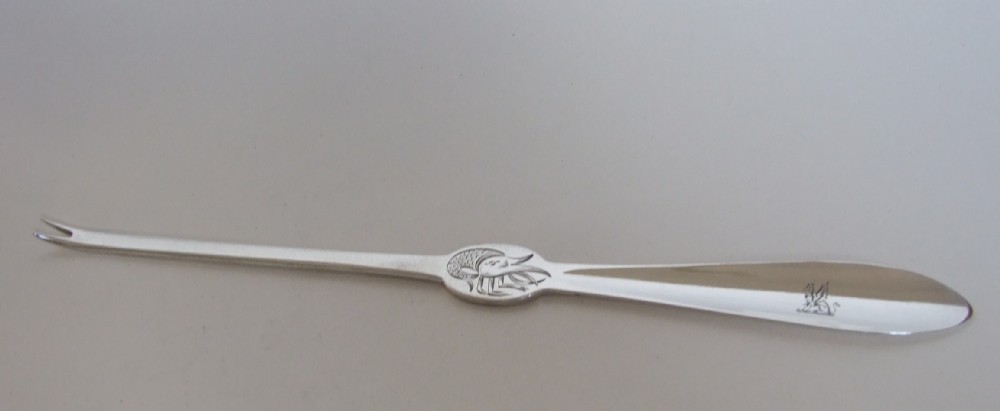 A rare Victorian silver lobster pick.