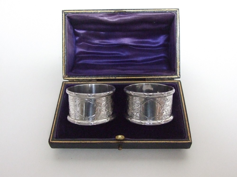 A superb pair of quality George V silver napkin rings.