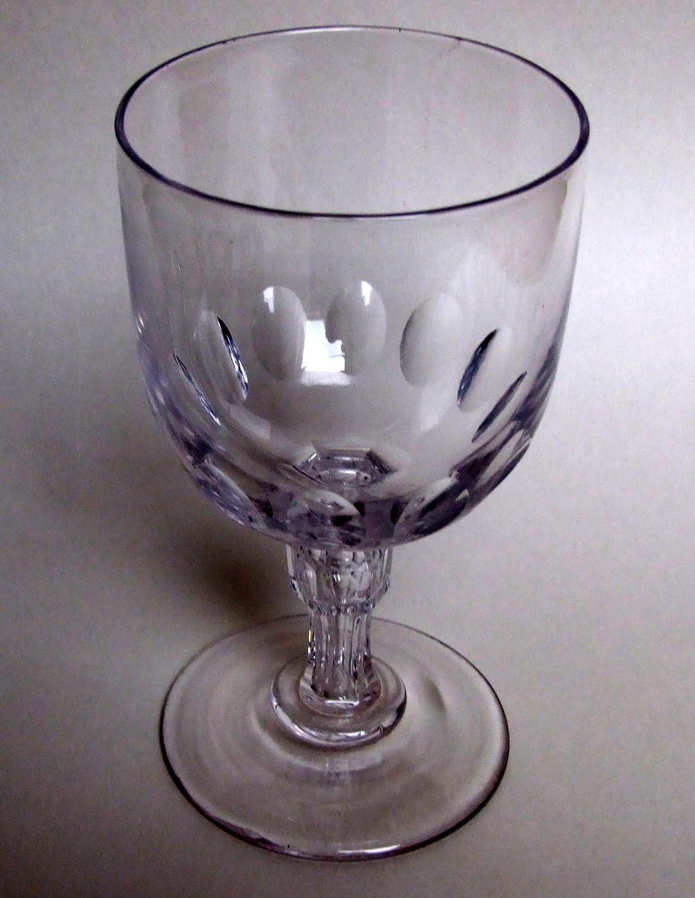 A handsome large Victorian cut glass wine goblet.