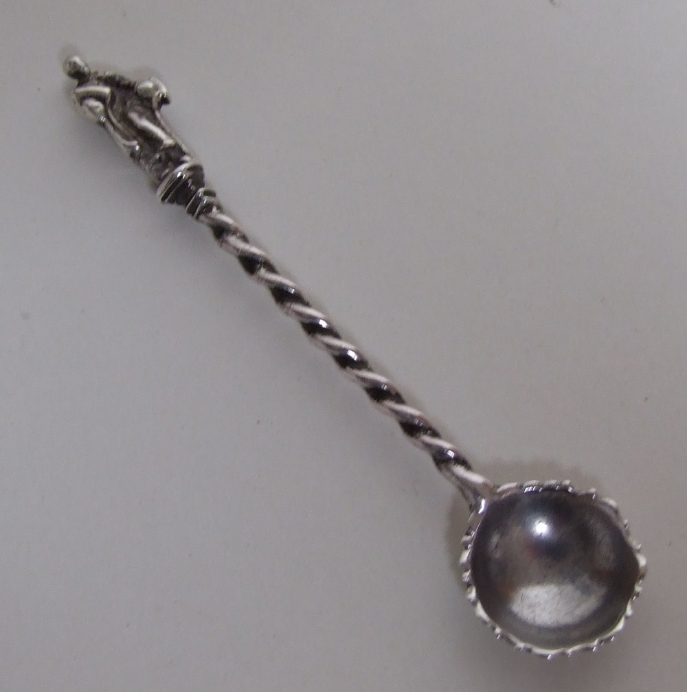 A lovely Victorian silver Apostle condiment spoon.