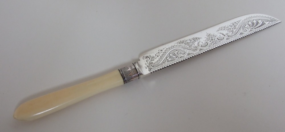 A gorgeous Edwardian silver bladed Wedding Cake knife.