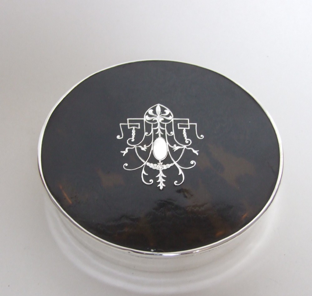 A gorgeous George V Silver & tortoiseshell jewell box.
