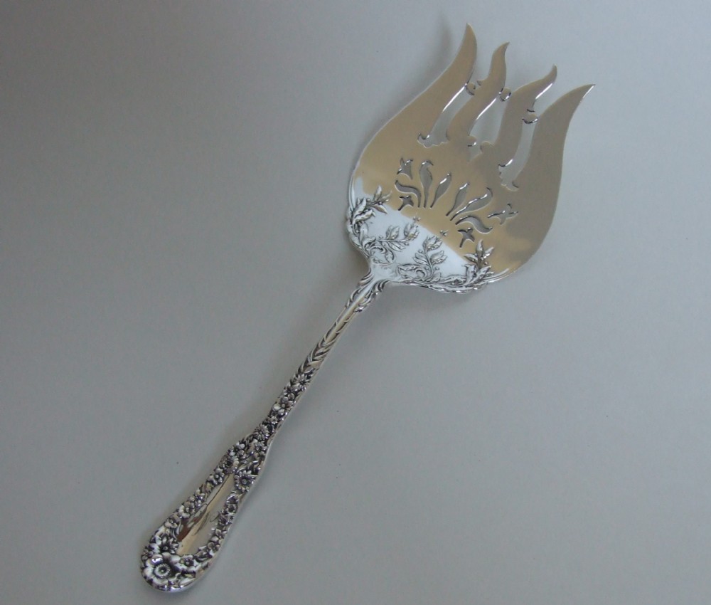A gorgeous Sterling silver Art Nouveau serving fork.