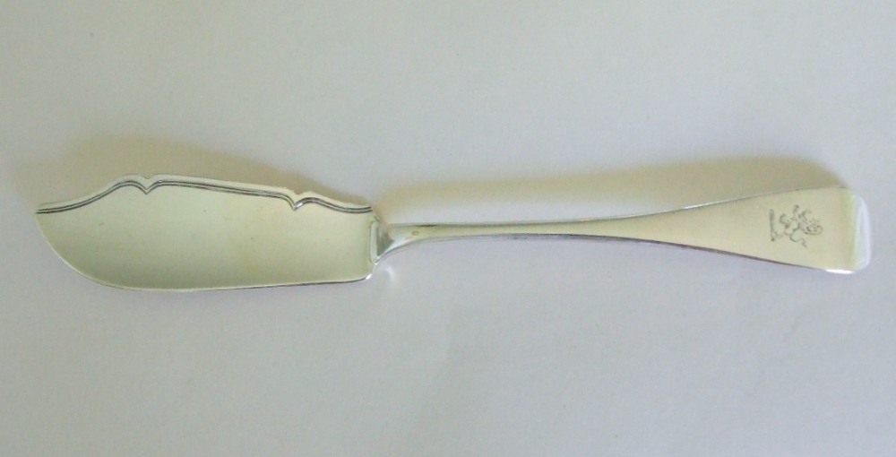 A Victorian silver butter knife by George Adams.