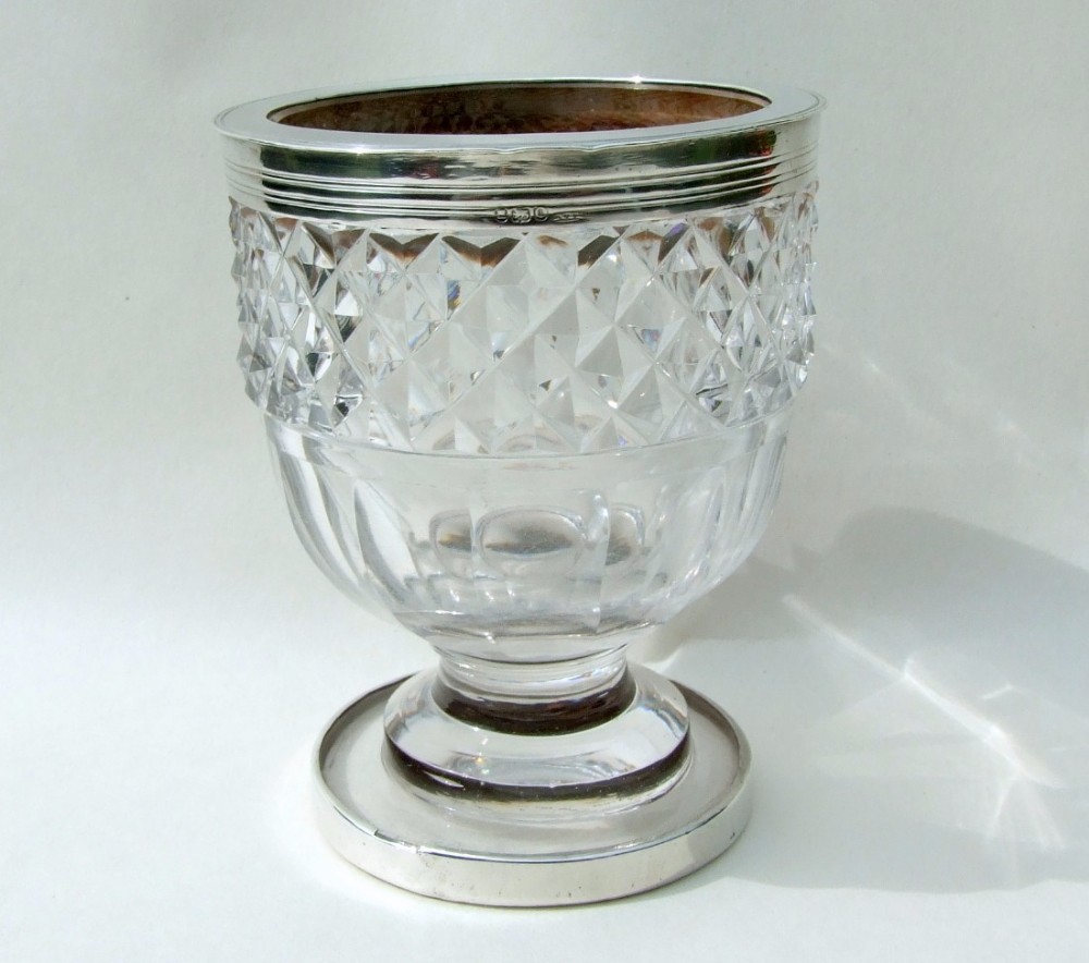 A magnificent silver mounted Regency master salt or condiment tub.