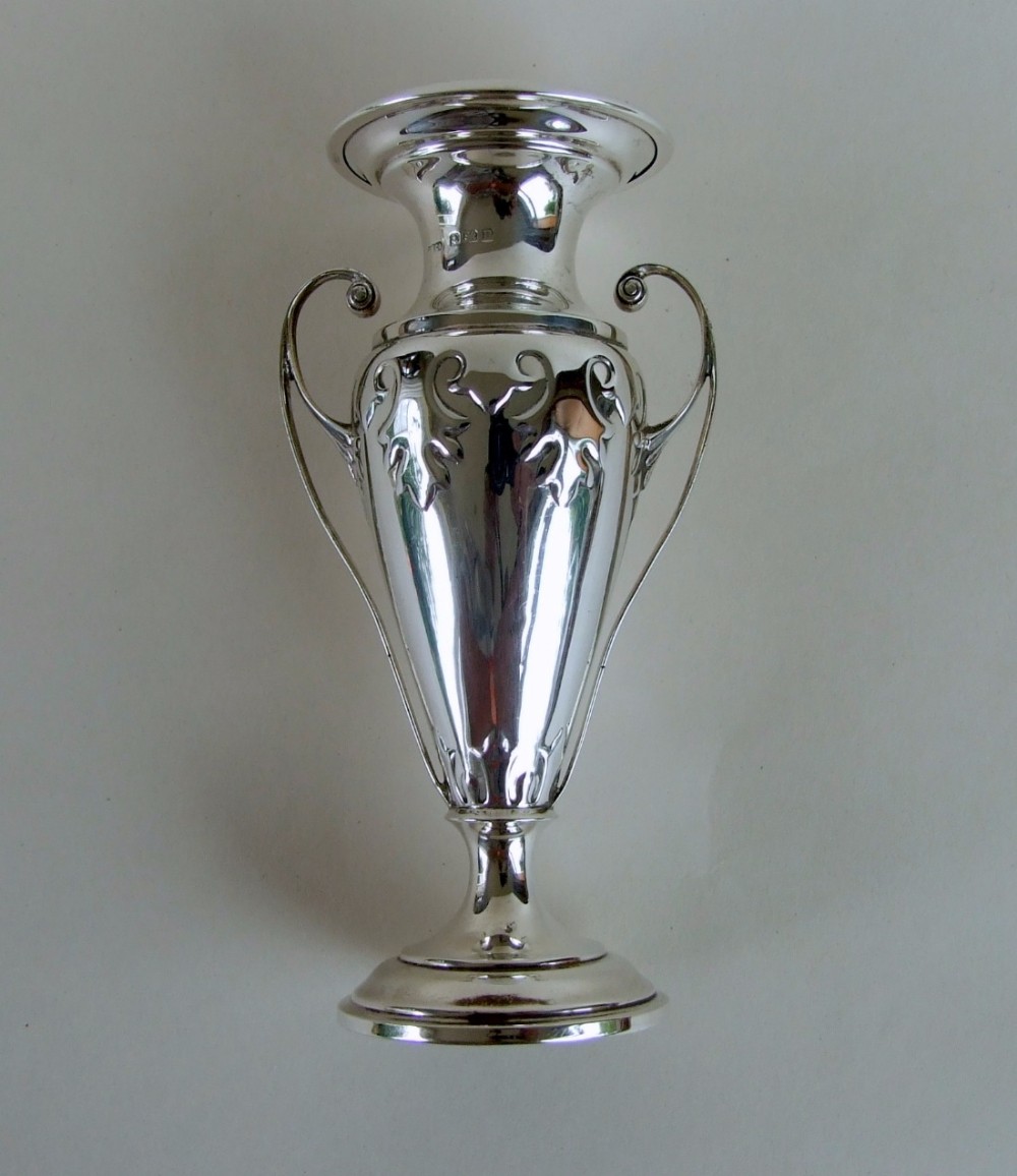An Arts & Crafts silver bud vase.