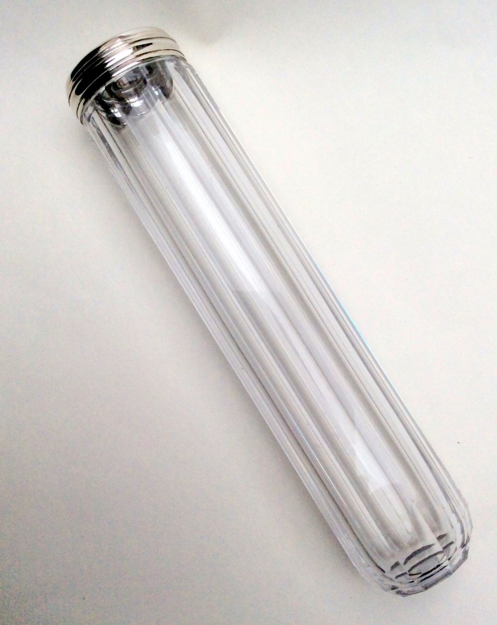 A silver mounted Victorian vanity jar.