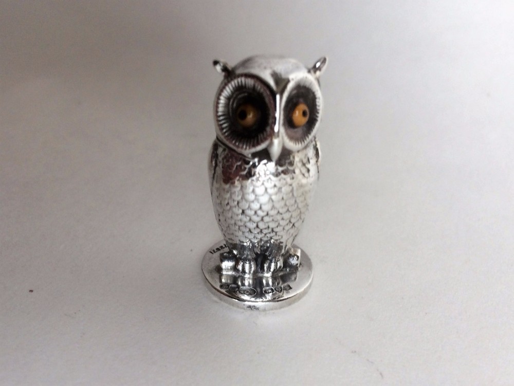 A wonderful Samson Morden silver owl seal.