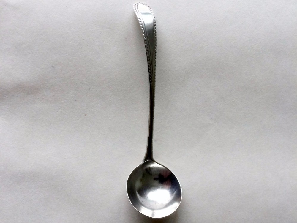 A charming Hester Bateman silver condiment ladle