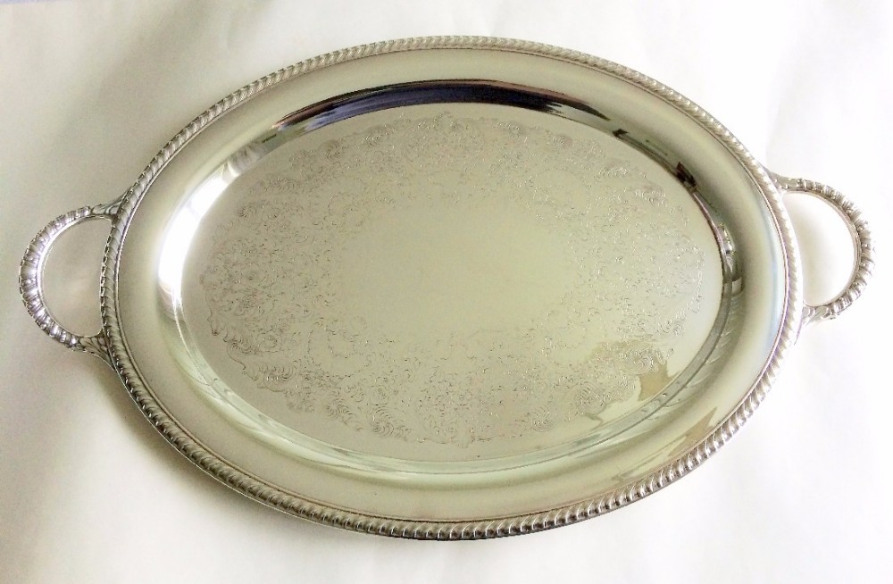 A splendid silver plated drinks tray.