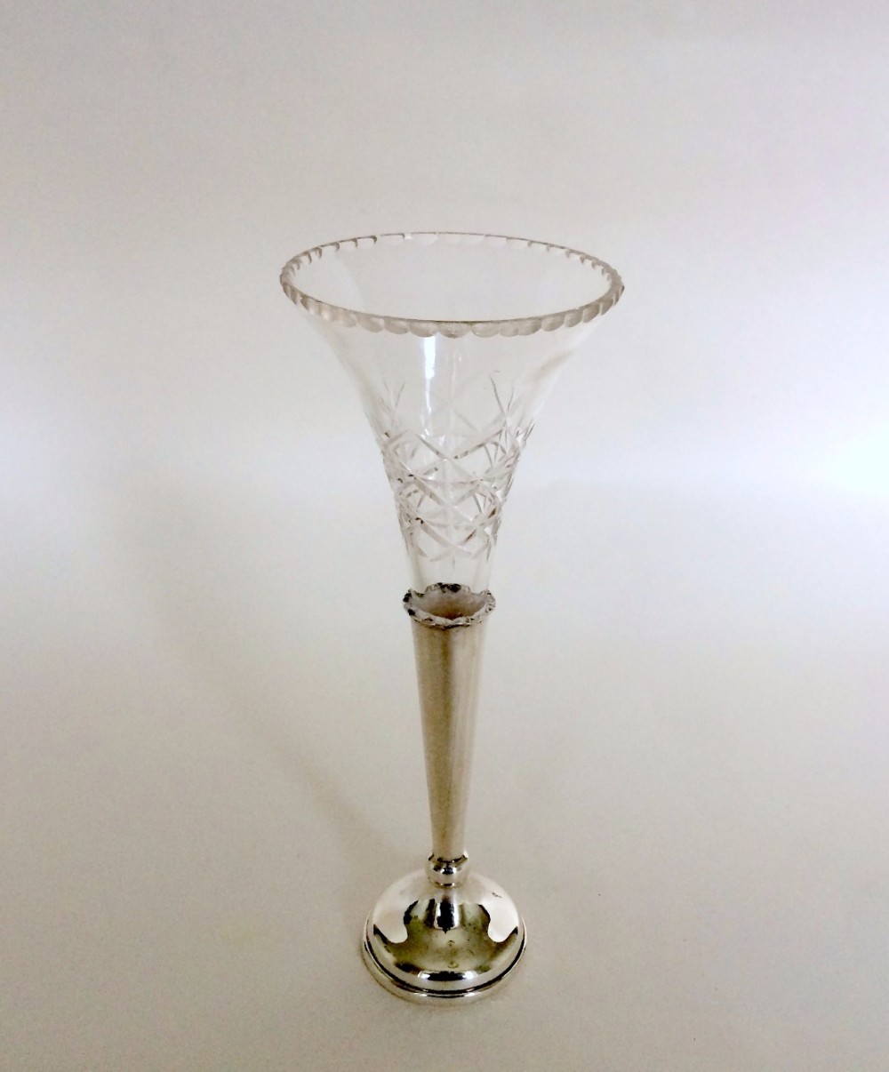 A charming George V silver posy vase.