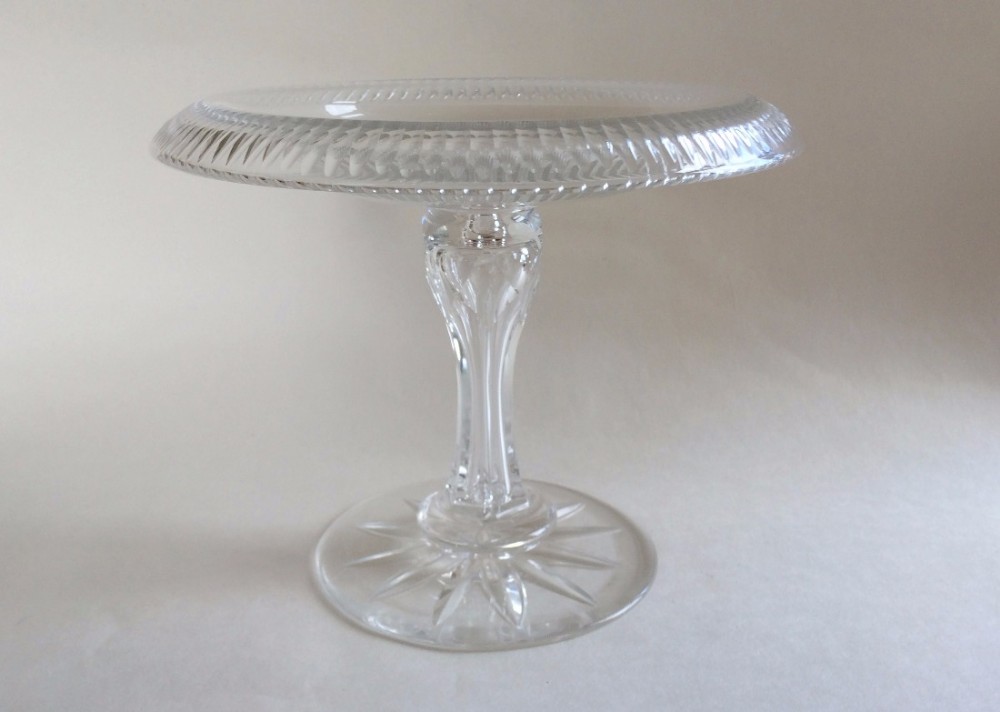 A handsome Victorian cut glass tazza