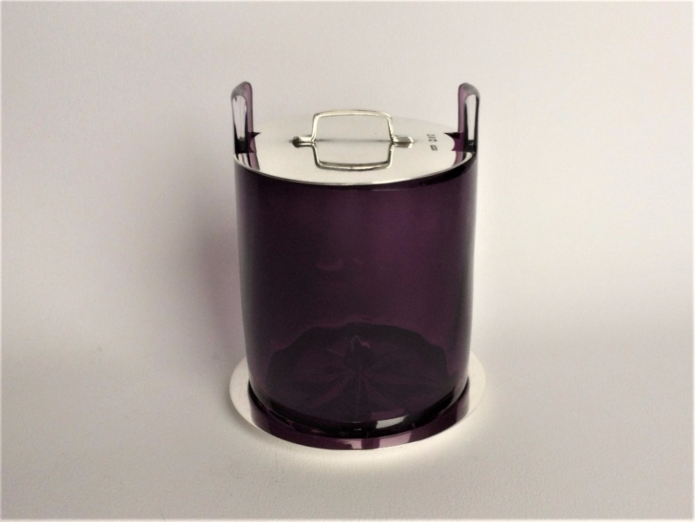 A fabulous Victorian silver mounted preserve jar and stand.