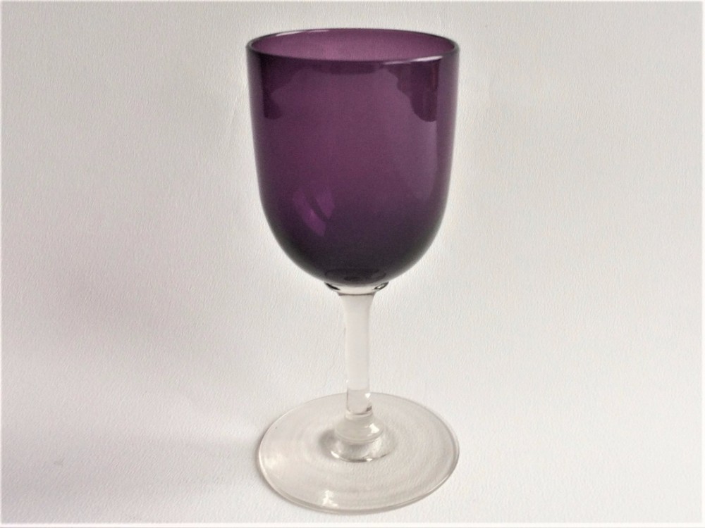 A gorgeous Victorian amethyst bowl wineglass.
