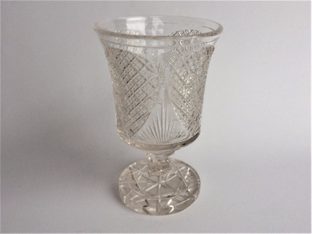 A splendid Edwardian large cut glass rummer. 