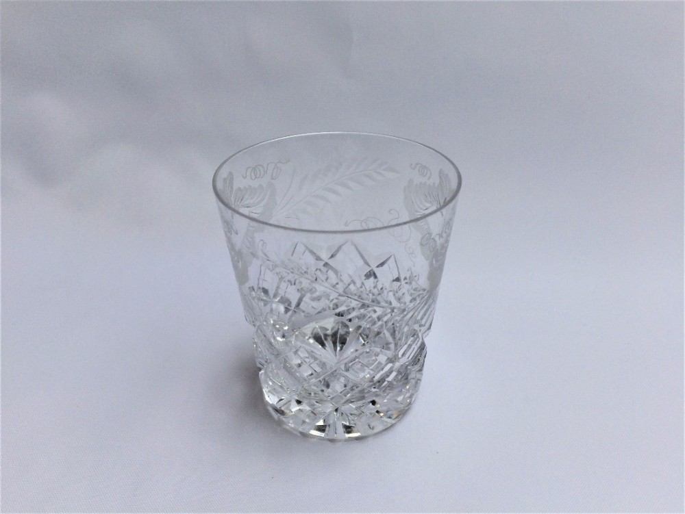 A lovely rock crystal cut whisky tumbler.