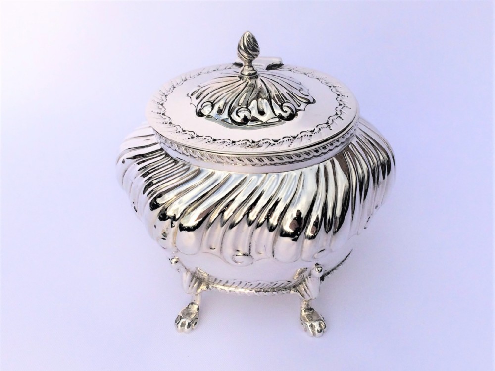 A gorgeous Victorian silver tea caddy.