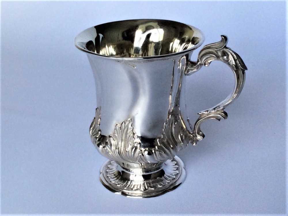 A superb early Victorian silver Christening mug.