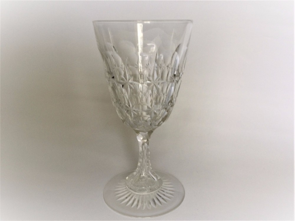 A fabulous Victorian cut glass wine goblet.