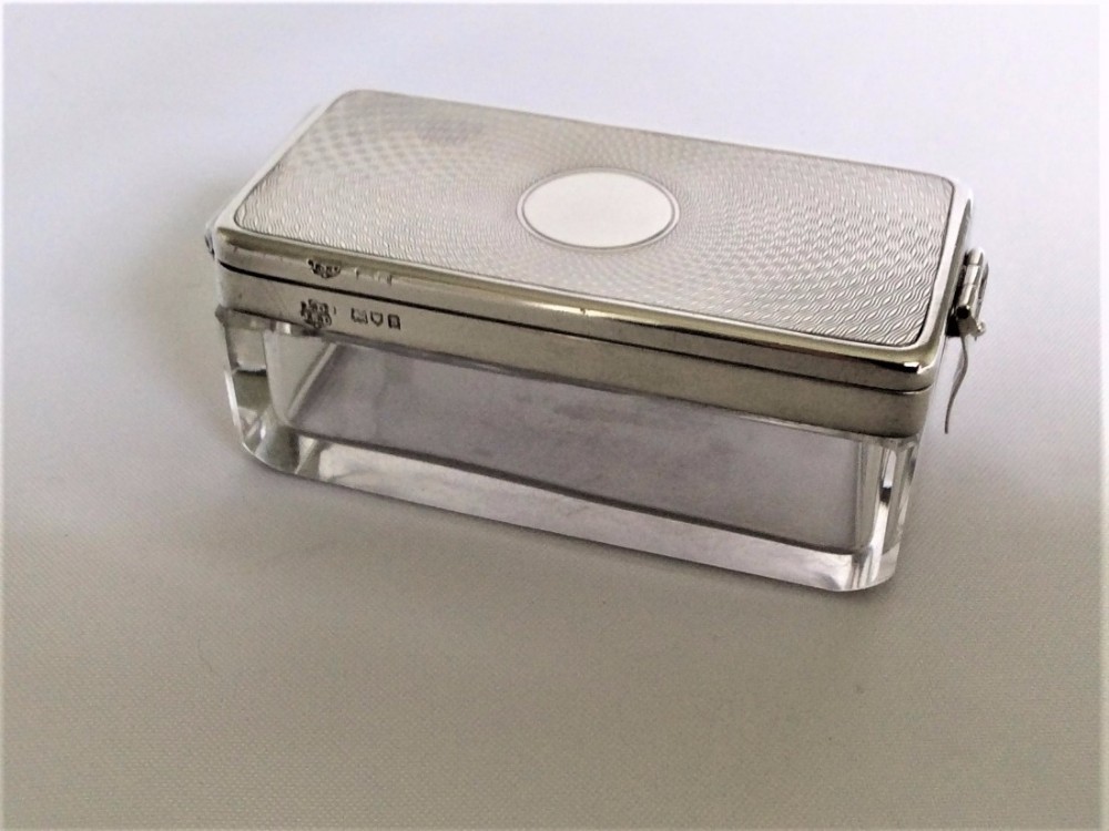 A stylish silver mounted vanity jar.
