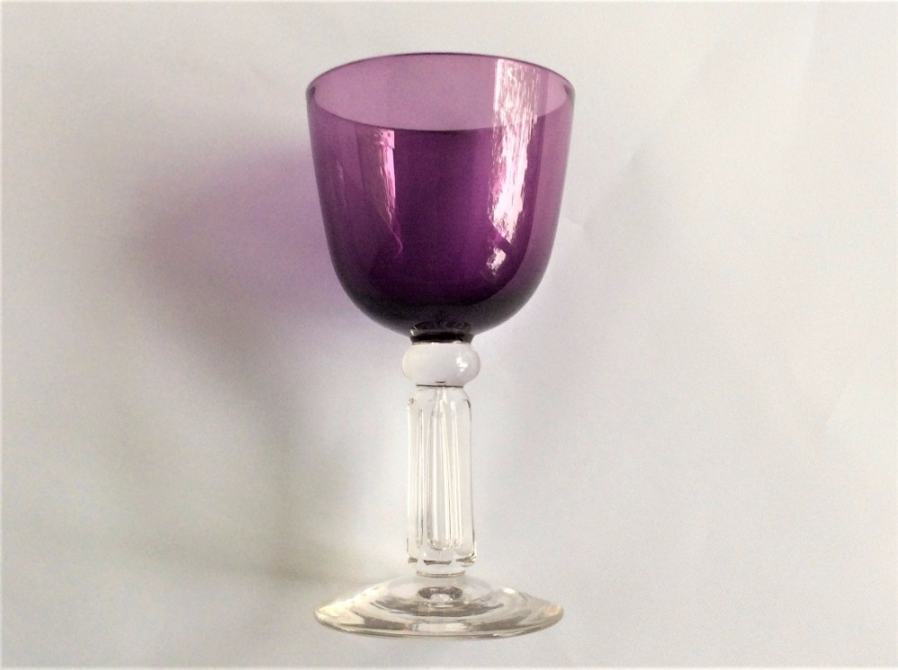 A gorgeous Victorian amethyst bowl wine glass.
