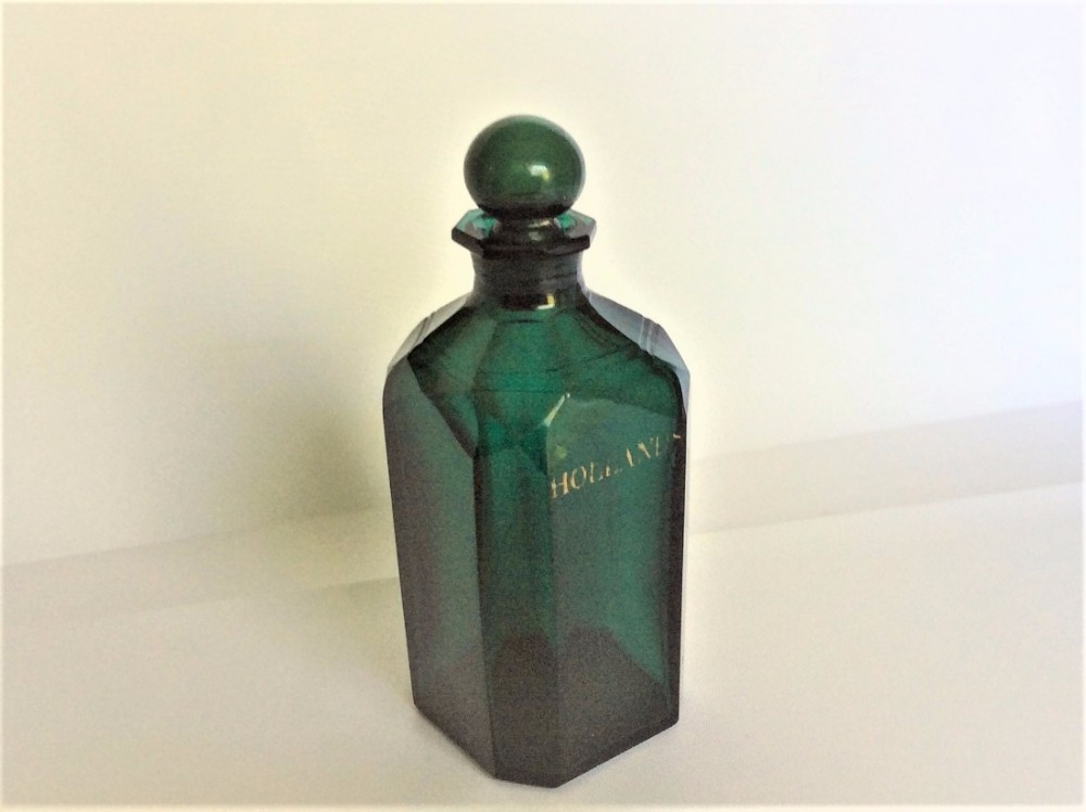 A rare George Bristol Green Hollands decanter.